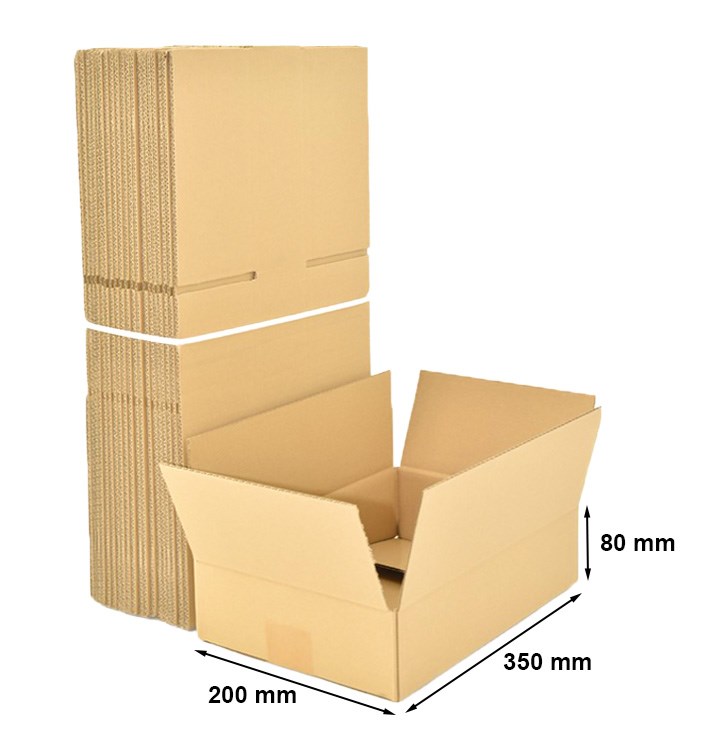 Kartony klapowe brązowe pudełka kartonowe 350x200x80 mm, 100 szt.