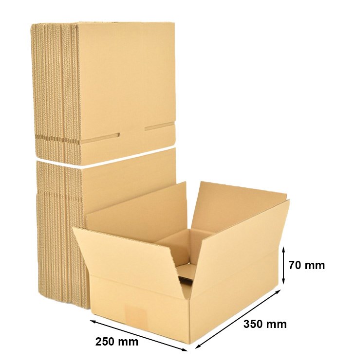 Kartony klapowe 350x250x70 mm, pudełka tekturowe brązowe 100 szt.