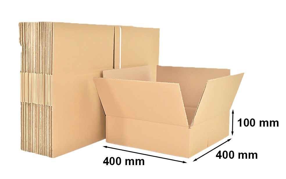 Kartony klapowe pudła wysyłkowe 400x400x100 mm 5-warstwowe, 100 szt.
