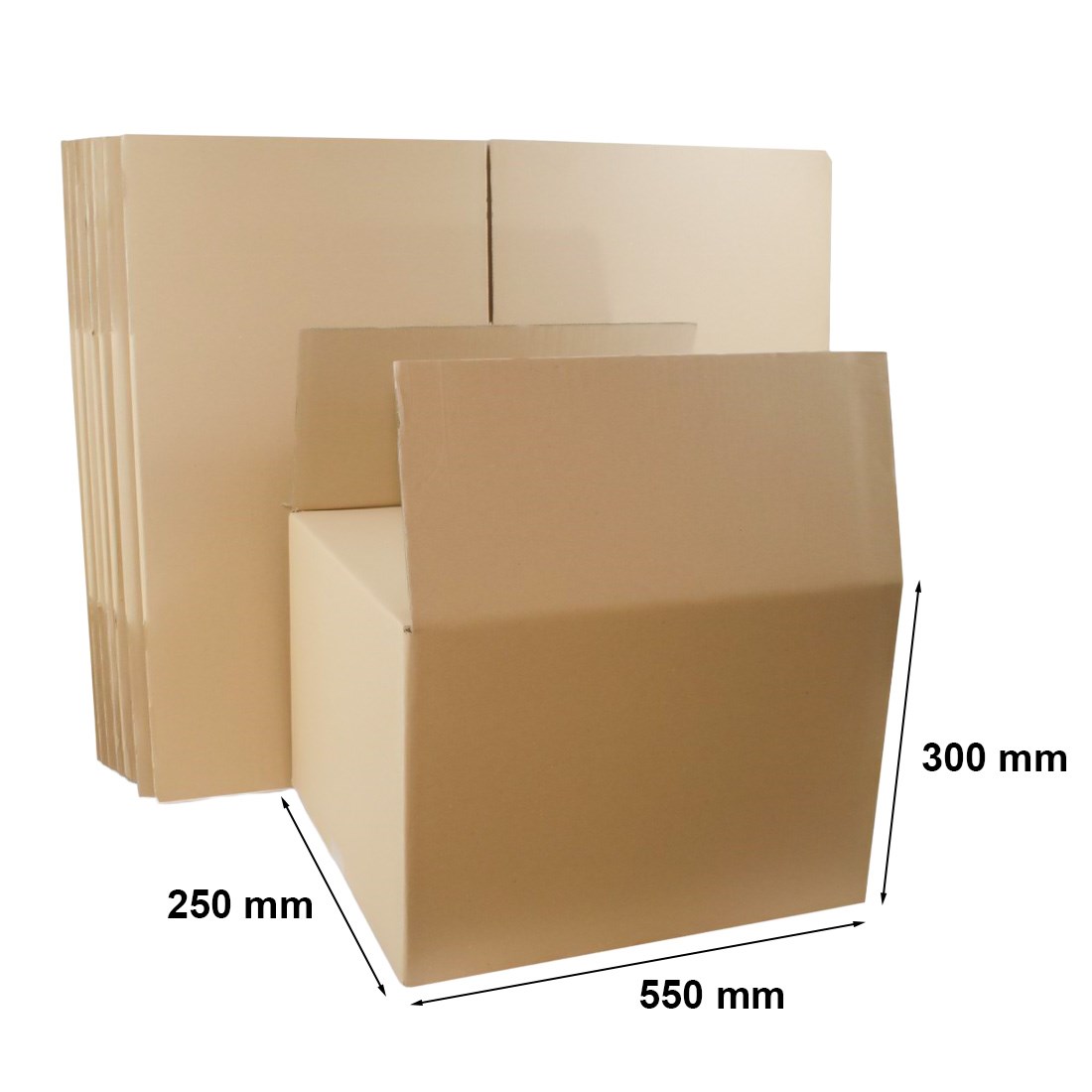 Kartony klapowe 5-warstwowe BC580, pudła 550x250x300 mm, 10 szt.