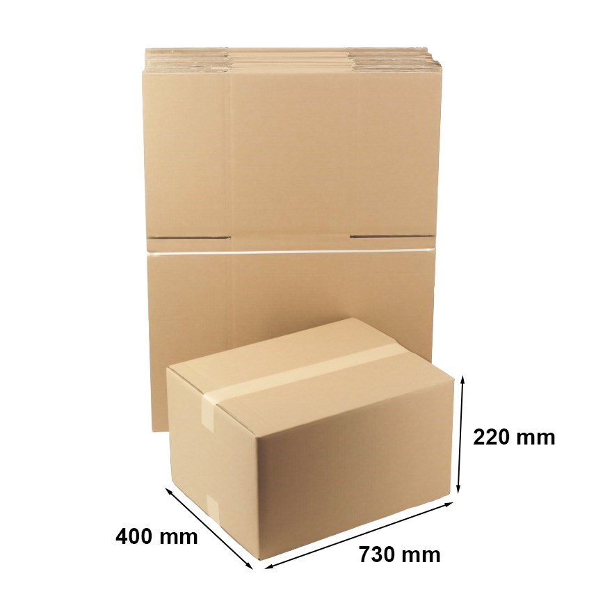 Kartony klapowe 730x400x220 mm, pudła 5-warstwowe BC650, 10 szt.
