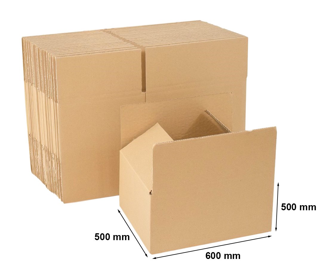 Kartony klapowe, pudełka kartonowe 600x500x500 mm BC650, 10 szt.