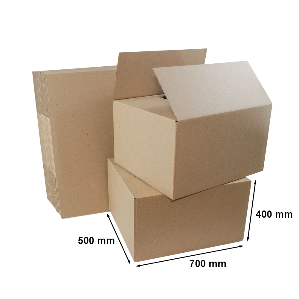 Kartony klapowe brązowe 700x500x400 mm, 5-warstwowe, 10 sztuk