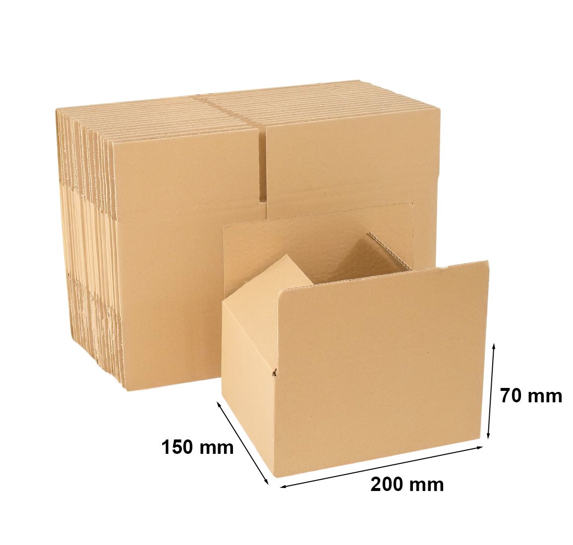 Kartony klapowe 200x150x100 mm brązowe, pudełka kartonowe 50 szt.