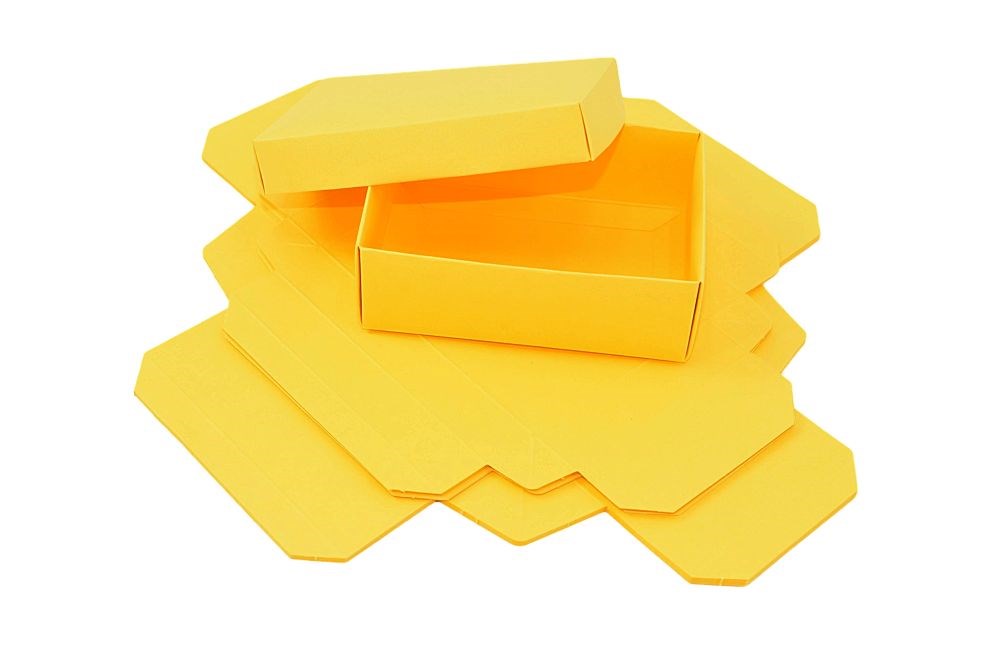 Pudełka ozdobne prezentowe, rozmiar S 140x100x47 mm, żółte, 10 sztuk