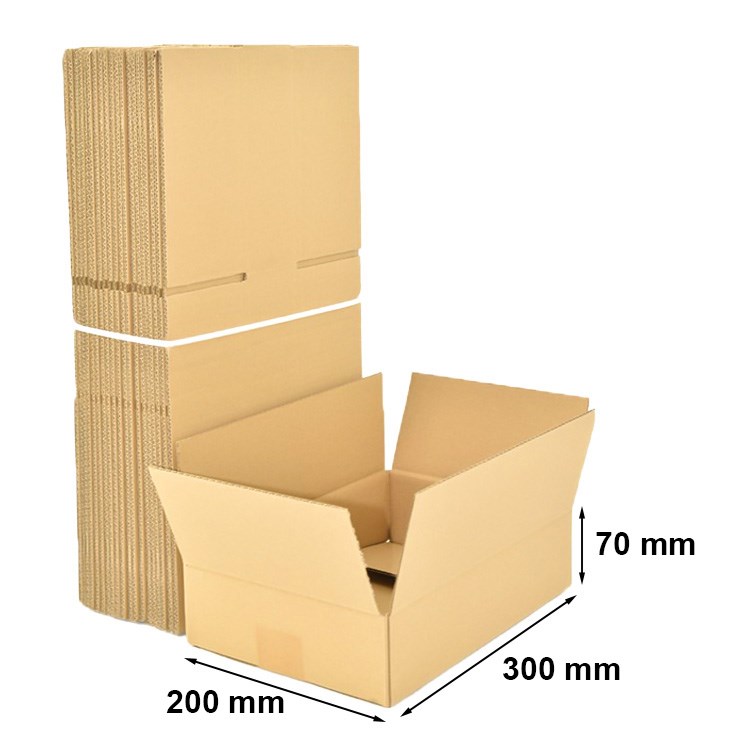 Kartony klapowe brązowe, pudełka kartonowe 300x200x70 mm 50 sztuk