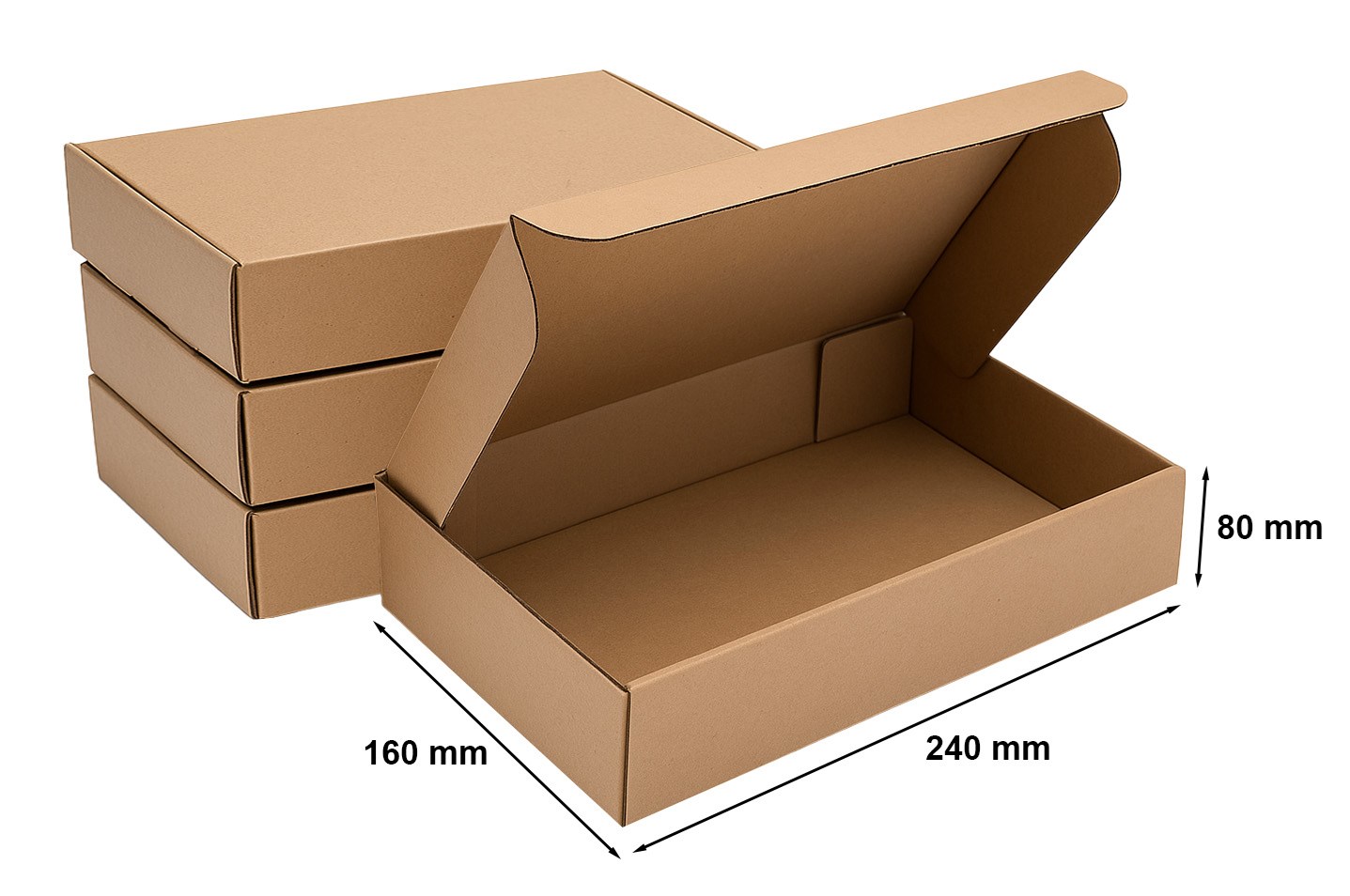 Kartony wykrojnikowe, pudełka fasonowe 240x160x80 mm F426, 10 szt.