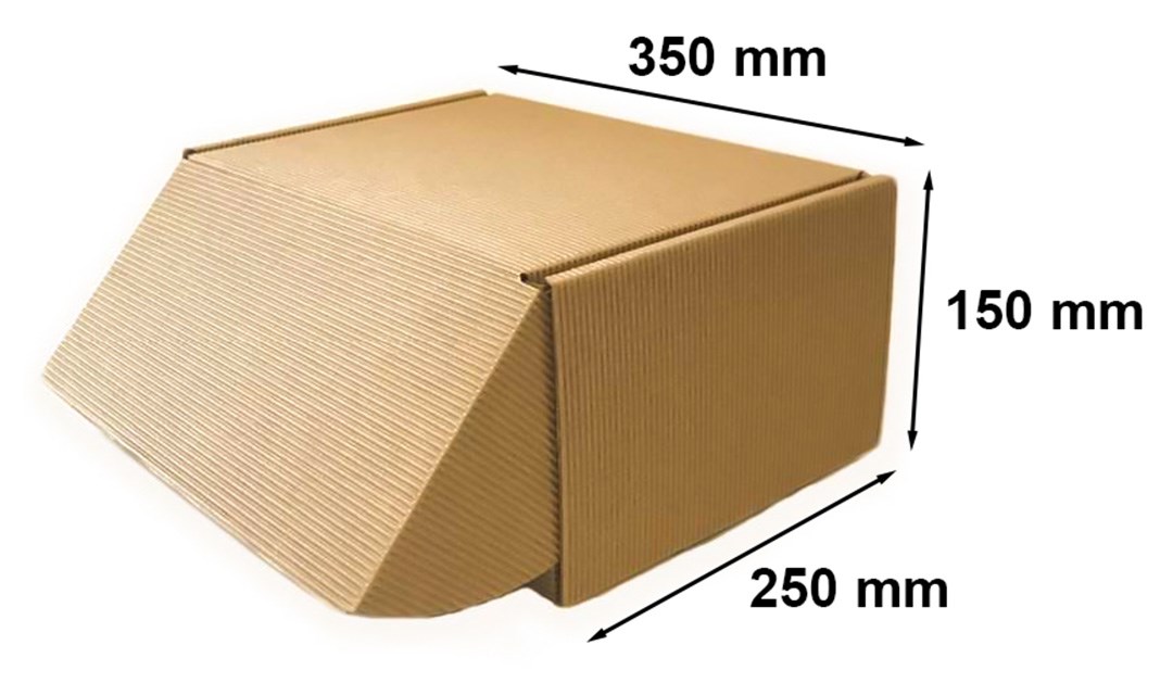 Pudełka karbowane fasonowe 350x250x150mm F427, brązowe, 10 szt.