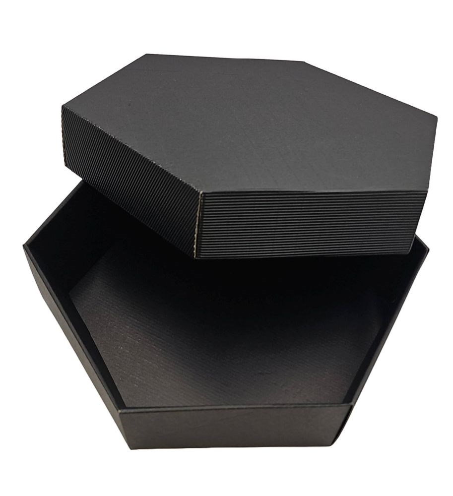 Pudełka karbowane kartonowe czarne z wieczkiem 380x380x90 mm 10 szt.
