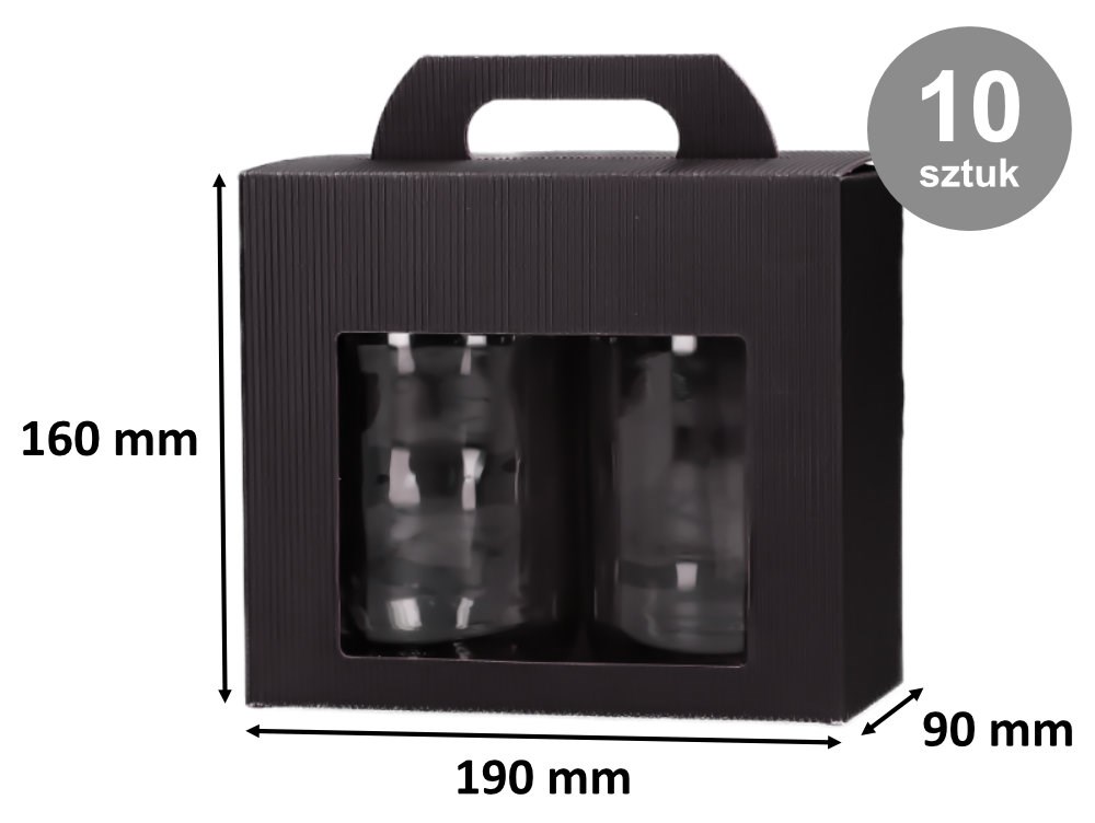 Pudełka karbowane kartonowe na 2 słoiki 0,9l 190x90x160mm 10szt