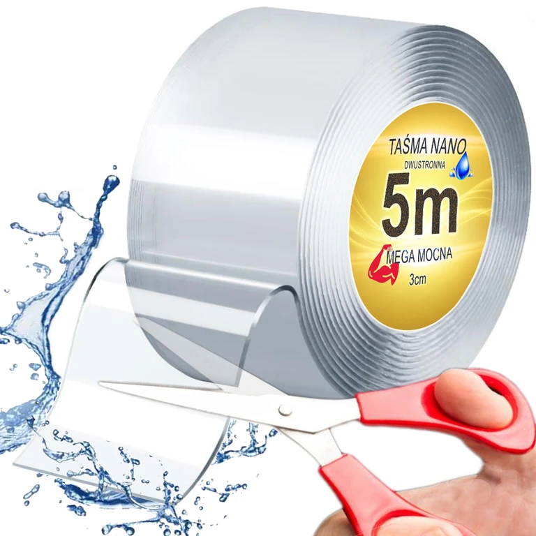 Taśma dwustronna NANO 30 mm x 5 m transparentna wielokrotnego użytku