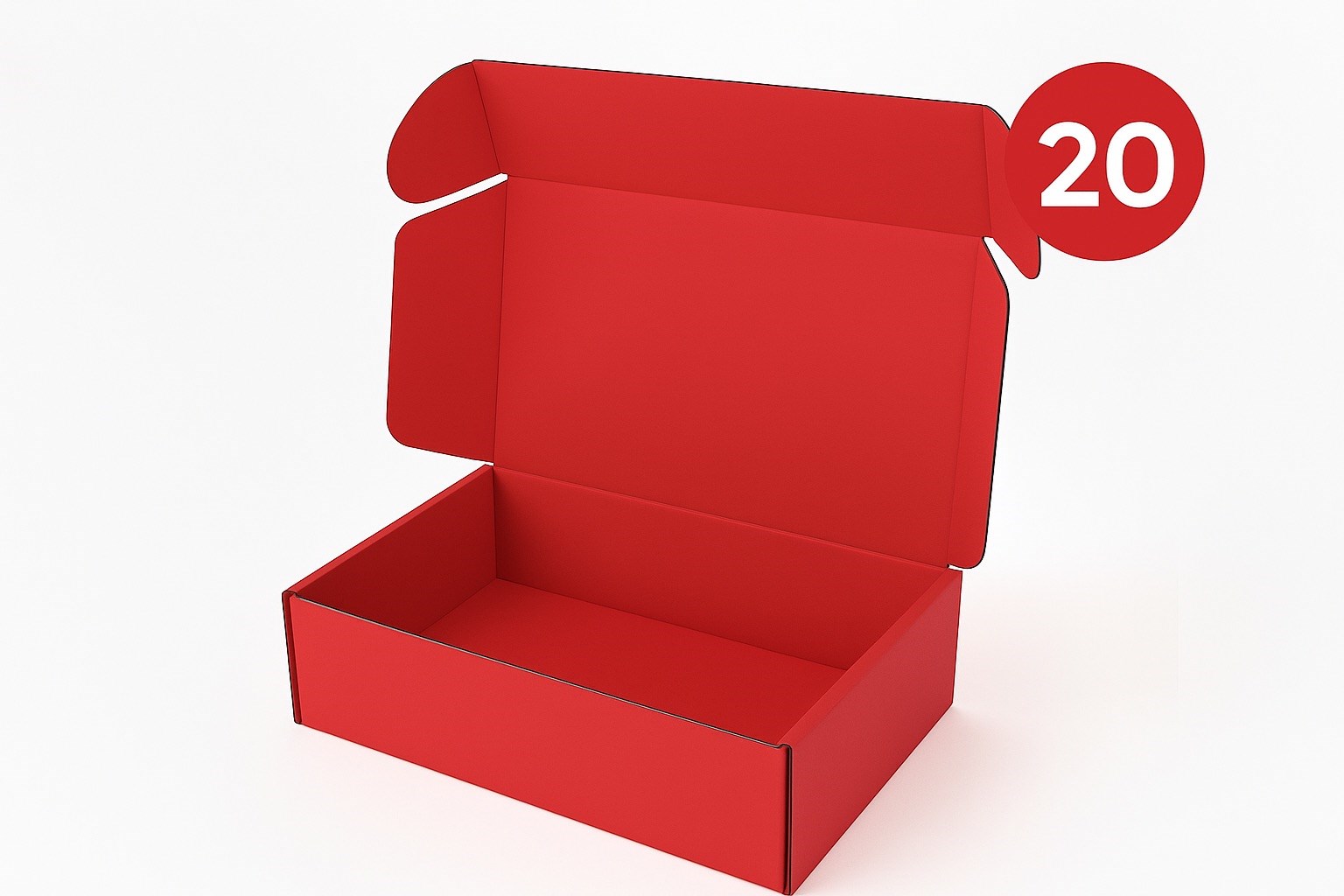 Karton Wykrojnikowy 330x250x100 Czerwony Pudełko Ozdobne - 20 Sztuk