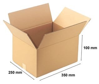 Karton klapowy 350x250x100 mm B360 - pakiet 50 pudełek