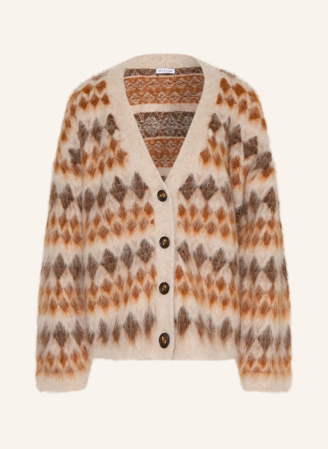 Mrs & Hugs Kardigan Oversize Z Alpaki braun