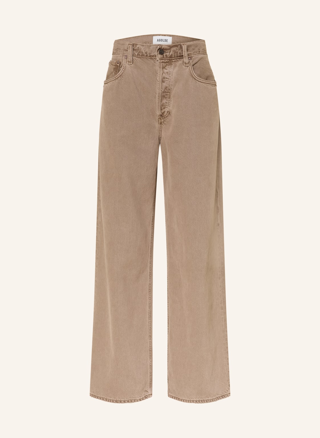 Agolde Jeansy Wide Leg Low Slung Baggy braun