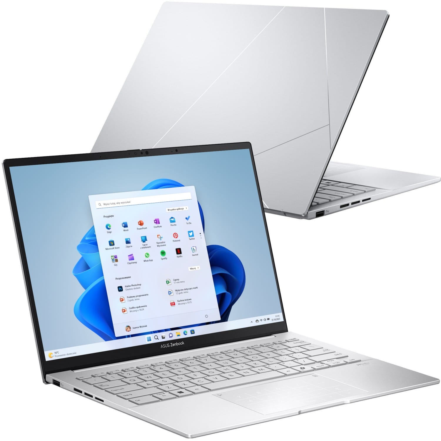 ASUS ZenBook 14 OLED UX3405CA-SU1500W - Ultra 9 285H 14'' 3K 16GB 512GB W11H Srebrny 90NB14W4-M026K0