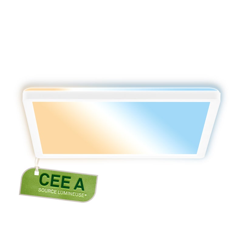 Panel LED - Klasa efektywności energetycznej A - Ultracienki CCT - IP20 - 11,4 W 2400 lm - Biały - Ściemnialny za pomocą pilota - Pamięć - Briloner