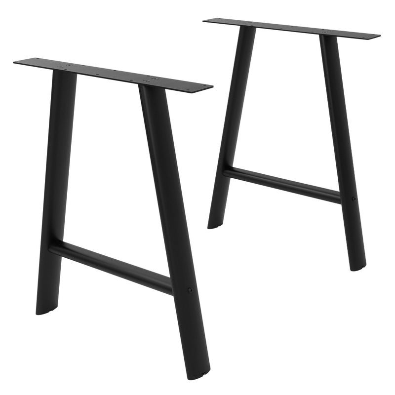 ML-Design Nogi stolowe metalowe czarne zestaw 2 szt stelaz do uzytku na zewnatrz w ksztalcie litery A stalowe podpory biurkowe meblowe 60x72 cm owalne