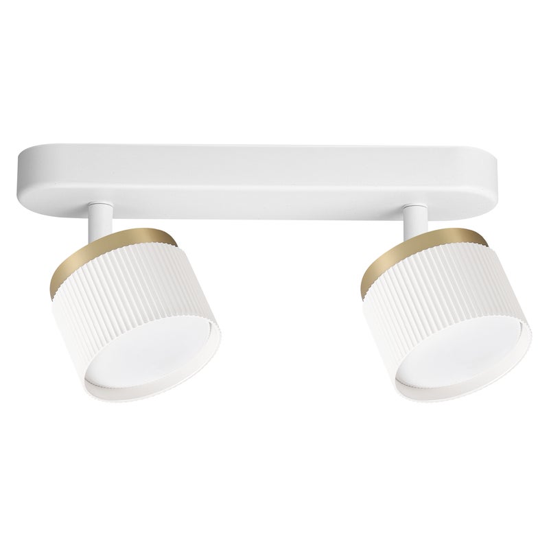 Oprawa sufitowa Biała Złota Ruchoma 2-Punktowa GX53 Lampa LED ścienna do Salonu Kinkiet Natynkowy do Pokoju - LEDHOFF