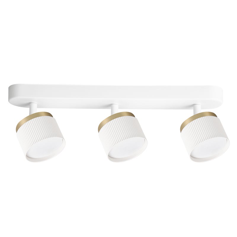 Oprawa sufitowa Biała Złota Ruchoma 3-Punktowa GX53 Lampa LED ścienna do Salonu Kinkiet Natynkowy do Pokoju - LEDHOFF