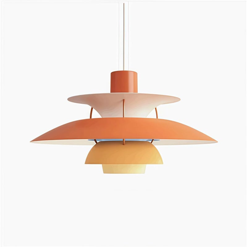 Lampa wisząca w stylu nordyckim, prosty design, regulowana wysokość, trójkolorowe oświetlenie, idealna do użytku domowego. Żółta, 30 cm