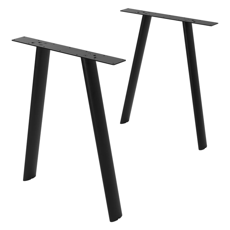 ML-Design Nogi stolowe metalowe czarne zestaw 2 szt stelaz do uzytku na zewnatrz w ksztalcie litery A stalowe podpory biurkowe meblowe 60x72 cm owalne