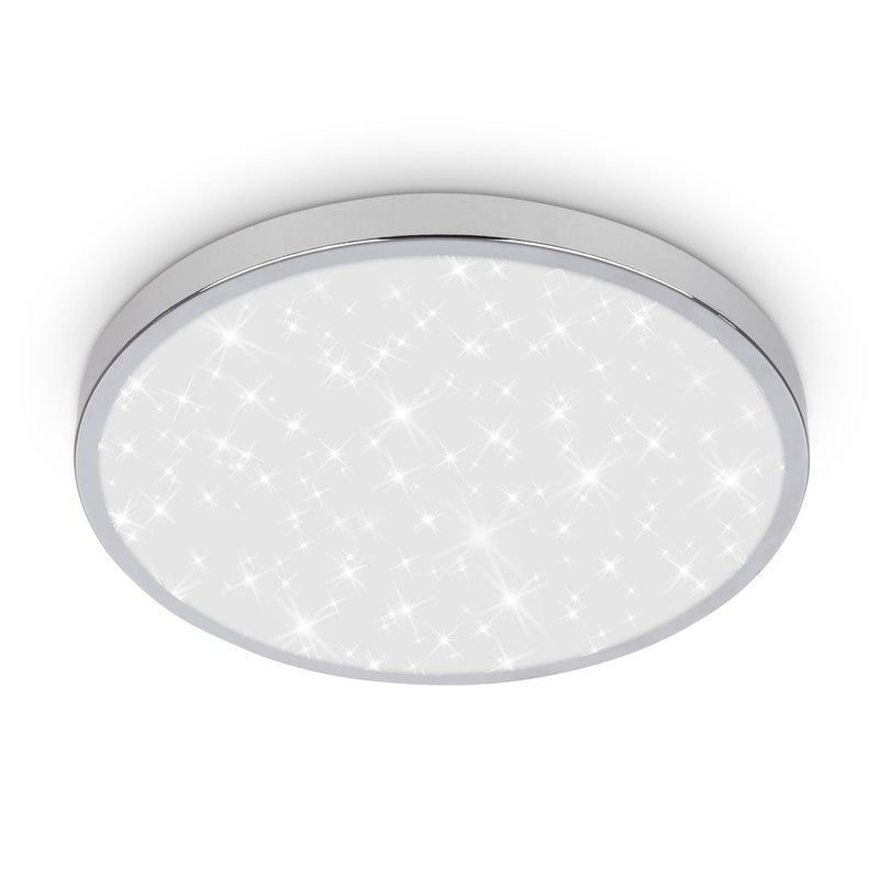 Lampa sufitowa łazienkowa LED Briloner TAK, bryzgoszczelna, gwieździste niebo, neutralne białe światło, Ø24 x 6 cm