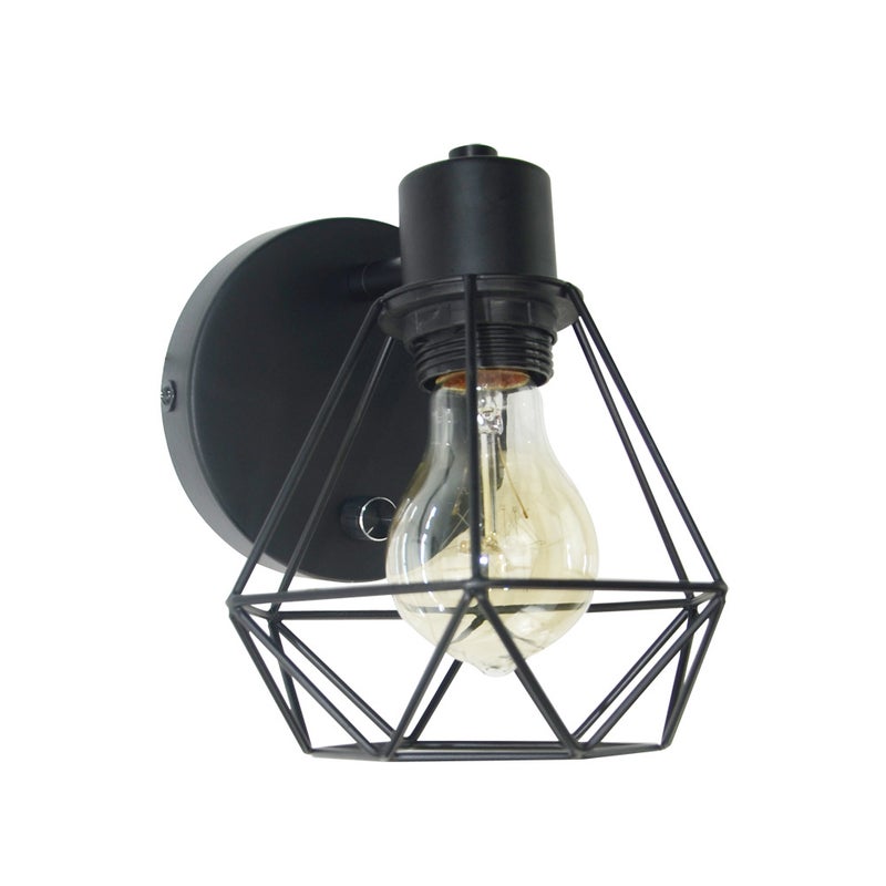 Lampa sufitowa w stylu retro industrialnym E27, vintage, kinkiet z metalową klatką Ø150 mm, oświetlenie sufitowe do salonu, kuchni