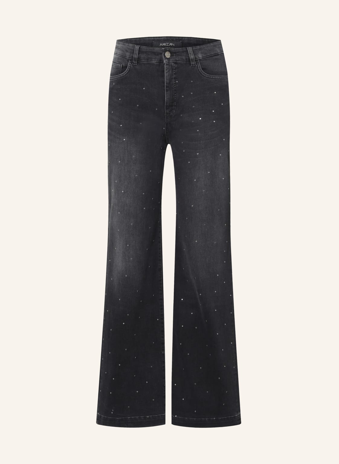 Marc Cain Jeansy Wide Leg Wigan Z Nitami grau