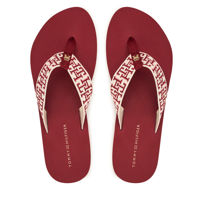 Japonki Tommy Hilfiger Corportate Sandal FW0FW09610 Czerwony