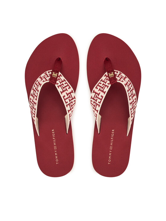 Tommy Hilfiger Japonki Corportate Sandal FW0FW09610 Czerwony