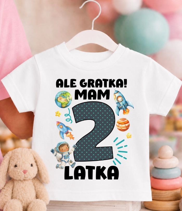 Koszulka URODZINOWA dziecięca ''ALE GRATKA MAM 2 LATKA''