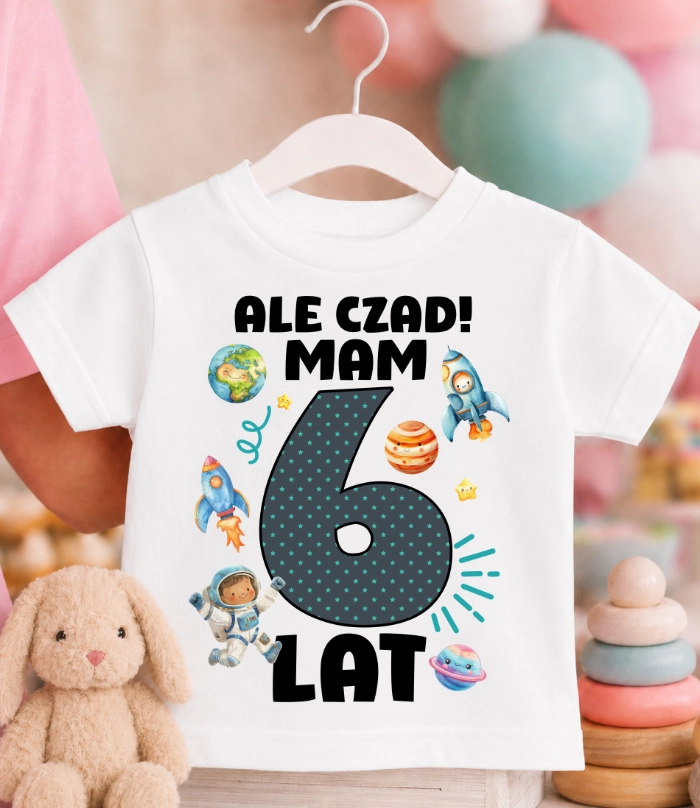 Koszulka URODZINOWA dziecięca ''ALE CZAD MAM 6 LAT''
