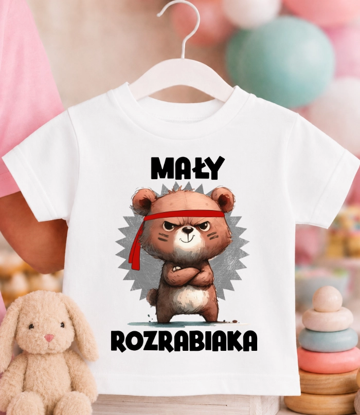 Koszulka dziecięca ''MAŁY ROZRABIAKA'' Z MISIEM