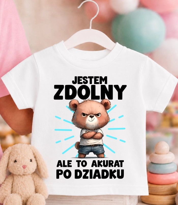 Koszulka dziecięca ''JESTEM ZDOLNY'' PO DZIADKU