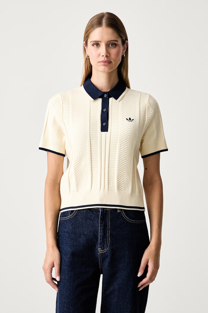 adidas Originals Cable Knit Cali polo z wiskozą damskie