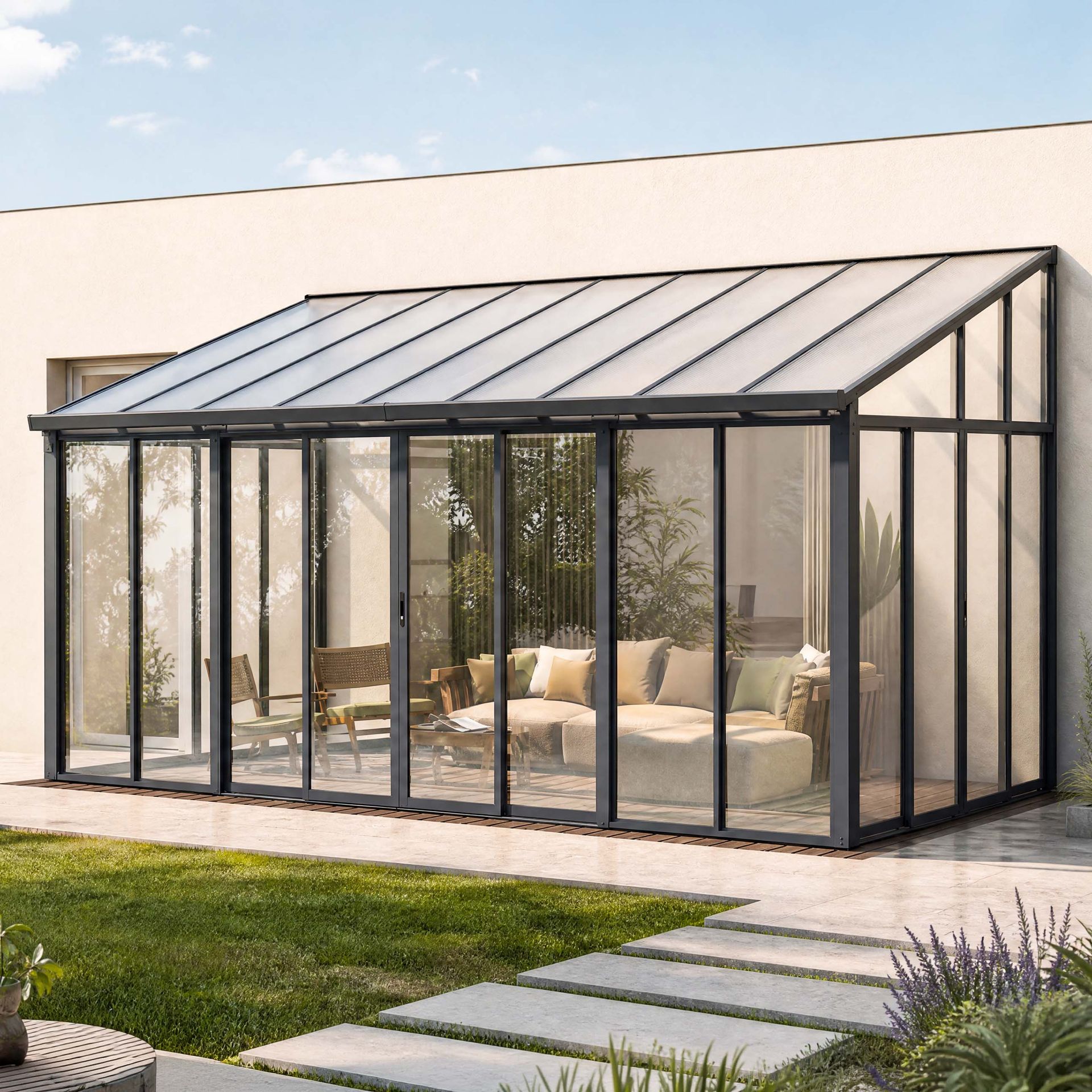 Gutroof Ogród zimowy ASTON 552x305cm Cold Grey 009764