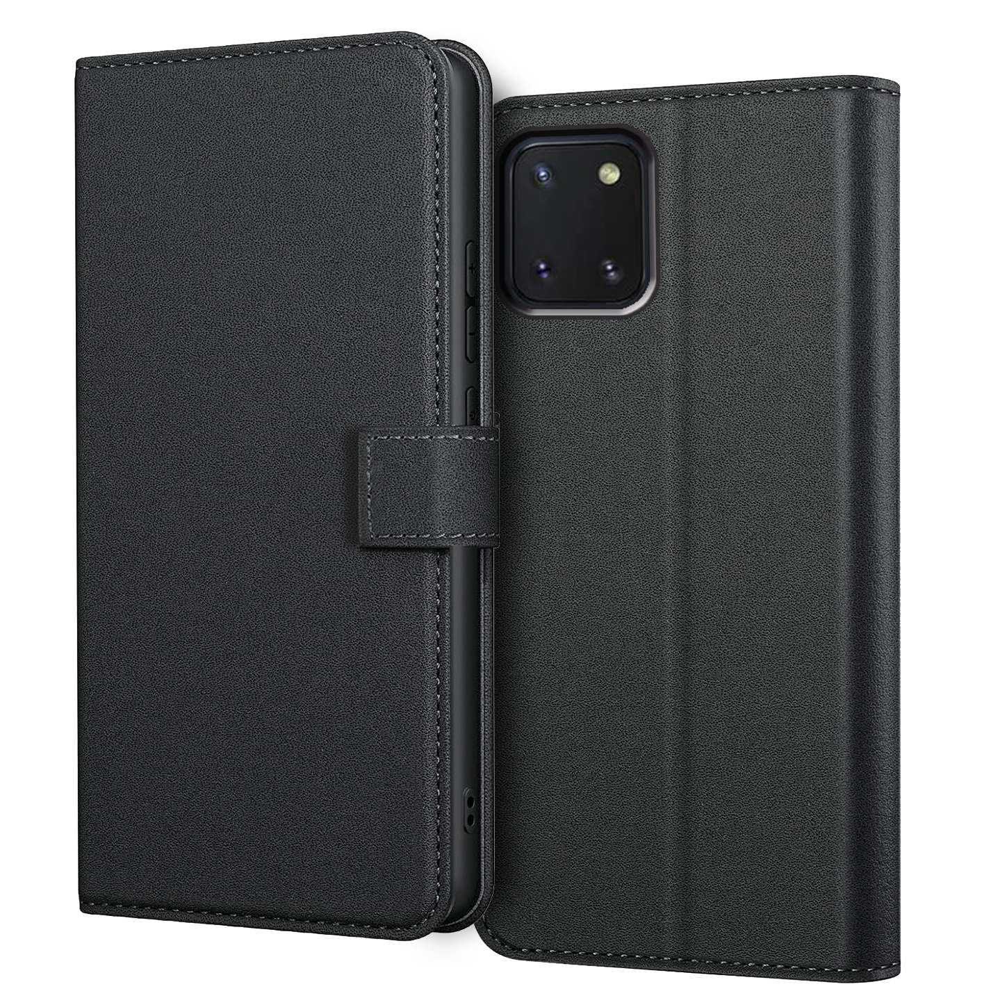 TEMU Etui na telefon - Czarny portfel z imitacji skóry do Samsung Galaxy Note 10 Lite, z podstawką i przegródką na karty dla ochrony