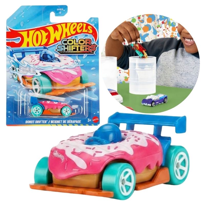 Autko Hot Wheels Zmieniające Kolor Color Shifters Samochodzik Pojazd Pączek Donut Drifter JKP19 3+