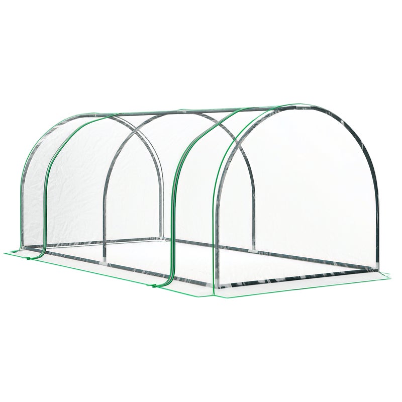 szklarnia, conservatory z drzwiami, zimno rama, domek dla roślin, roślina raising, stal, plastik, 200 x 100 x 80 cm, zielony