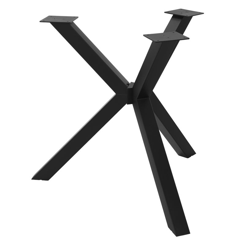 ML-Design Nogi stolowe metalowe, czarne, stelaz spider outdoor odporny na warunki, w ksztalcie litery X, płozy ze stali, podstawa, 94,5 x 73 cm