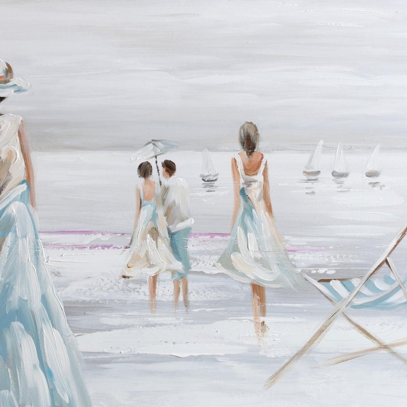 Obraz bez ramy Morze prostokątny 90 x 60 cm. Oryginalne płótno Beach niebieski