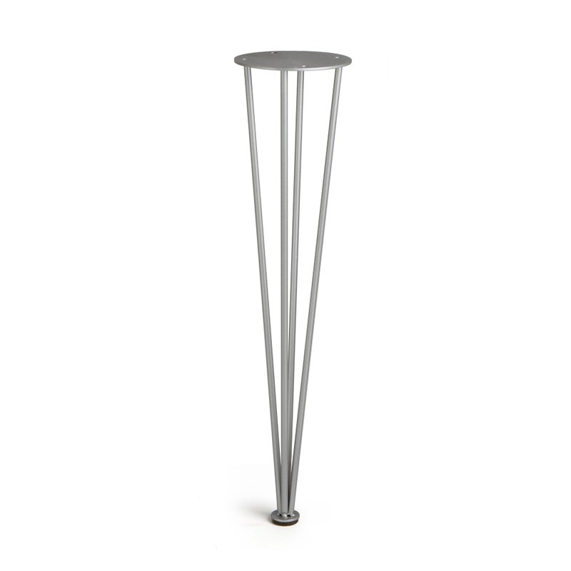 Noga meblowa w kształcie spinki do włosów Funkcjonalny styl Stal Wykończenie aluminiowe Wymiary 100*100*410 mm Wysokość: 41 cm