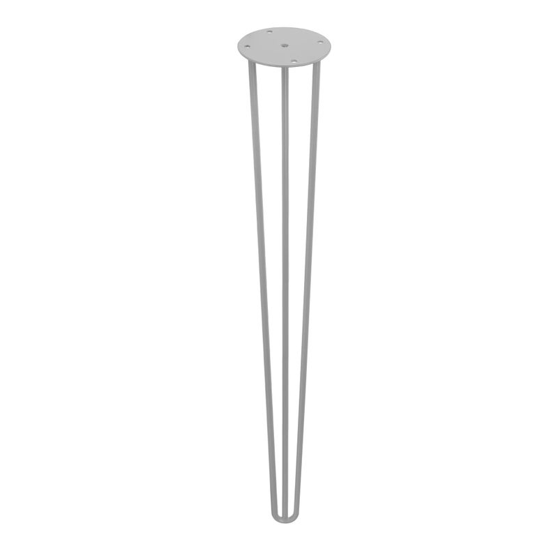 Noga meblowa w kształcie spinki do włosów Styl funkcjonalny Stal Wykończenie aluminiowe Wymiary 100*100*710 mm Wysokość: 71 cm