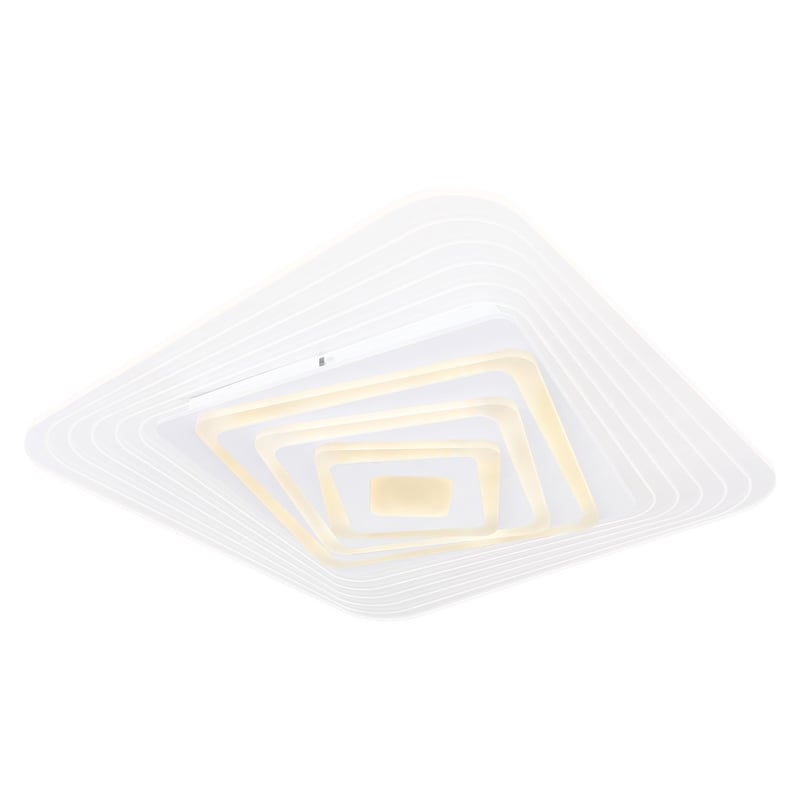 Zintegrowana, częściowo wpuszczana, kwadratowa lampa sufitowa LED, biała dioda LED, ściemnialna 3000-6500 K, pilot Tuya Smart