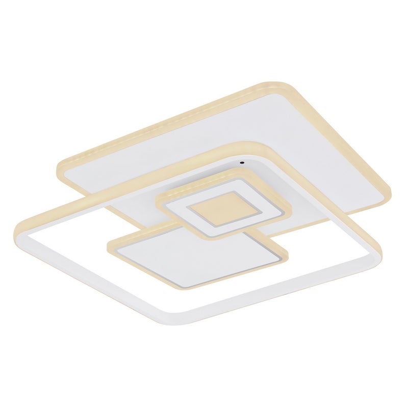 Półwpuszczana lampa sufitowa z wbudowanymi diodami LED, 50 x 50 cm, matowa biel, ściemnialne diody LED 2700-6000 K, sterowanie zdalne