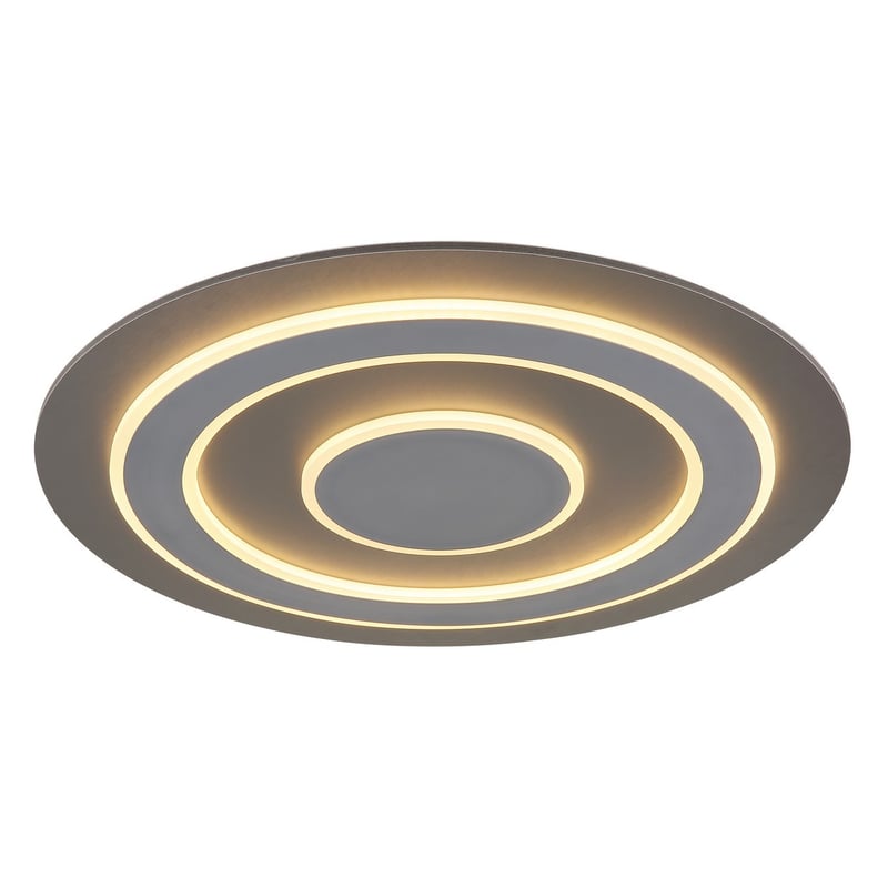 Półwpuszczana lampa sufitowa z wbudowanym oświetleniem LED, 60 cm, szczotkowany antracyt, dioda LED 3000 K