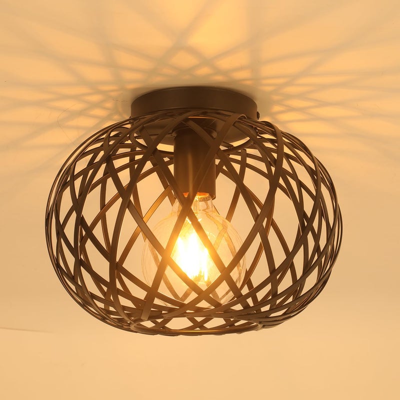 Plafoniera retro E27, nowoczesna lampa sufitowa z metalu, odpowiednia do jadalni, kuchni i salonu (żarówka nie jest dołączona)