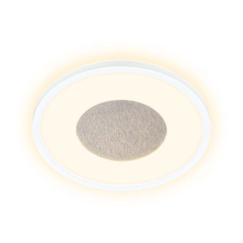 Lampa sufitowa LED Briloner Sufit Kristal, efekt połysku, elegancka listwa świetlna, światło pośrednie, ciepłe białe światło, biały, Ø29 x 3 cm