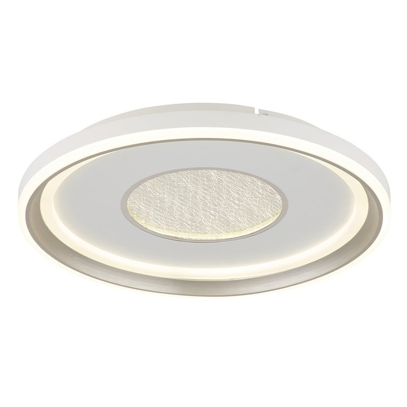 Półwpuszczana lampa sufitowa z wbudowanymi diodami LED, matowa biel, ściemnialne diody LED 2700-6000 K, pilot i timer